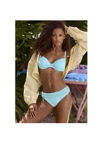 Bügel-Bikini Venice Beach "Aria" Gr. 44, Cup D, blau (aqua) Damen Bikini-Sets aus edler Strukturware