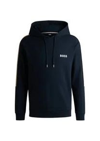 Kapuzensweatshirt BOSS "Iconic Hoodie" Gr. L, blau Herren Sweatshirts mit Kapuze und Kordelzug