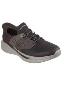 Slip-On Sneaker Skechers "SLADE" Gr. 45, braun (braun-dunkelbraun) Herren Schuhe Komfortschuh mit komfortablem Heel PillowTM Fersenkissen Bestseller