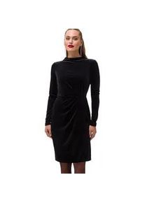 Samtkleid Zero "Zero mit hohem Kragen" Gr. 40, Normalgrößen, schwarz (schwarz beauty) Damen Kleider Falten