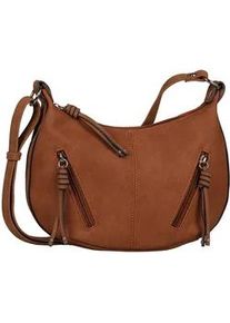 Umhängetasche Tom Tailor "Caia" Gr. B/H/T: 25cm x 21cm x 9,5cm, braun (cognac) Damen Taschen aus weich genarbtem Nubukleder-Imitat, praktisch und multifunktional