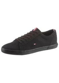 Sneaker Tommy Hilfiger "H2285ARLOW 1D" Gr. 43, schwarz (schwarz-black) Herren Schuhe mit seitlichem Logoflag, Freizeitschuh, Halbschuh, Schnürschuh