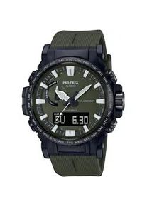 Funkchronograph Casio PRO TREK Armbanduhren grün (dunkelgrün) Herren Armbanduhr, Herrenuhr, Funk, Solar, Stoppfunktion, digital