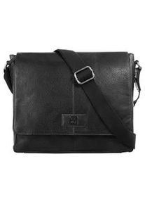 Messenger Bag Bodenschatz Gr. B/H/T: 33cm x 29cm x 6cm onesize, schwarz Damen Taschen echt Leder