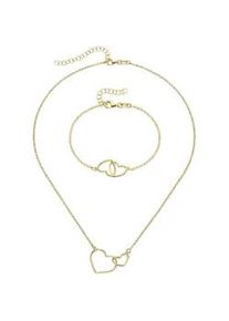 Schmuckset Smart Jewel "mit Herzen, Silber 925" Schmuck-Sets Gr. Onesize, goldfarben (gold) Damen