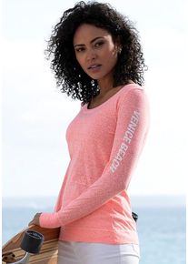 Venice Beach Langarmshirt mehrfarbig Gr. 32/34 für Damen. Rundhals und Logoschriftzug. Figurumspielend. Nachhaltig.