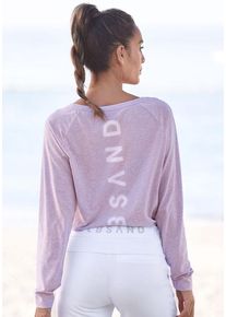 ELBSAND Longsleeve 'Tira' mehrfarbig Gr. L (40) für Damen. Rundhals und Logodruck. Figurumspielend. Nachhaltig.