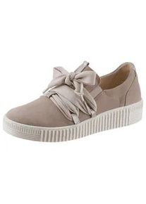 Plateausneaker Gabor Gr. 37, beige (hellbeige) Damen Schuhe Schnürschuh, Halbschuh, Slipper mit aufgesetzter Zierschnürung