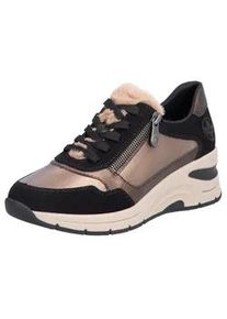 Keilsneaker Rieker Gr. 39, rosegold (bronzefarben, schwarz) Damen Schuhe Freizeitschuh, Halbschuh, Schnürschuh mit Schaftrandpolsterung