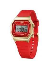 Ice Watch Chronograph ICE-WATCH "ICE digit retro - Small" Armbanduhren rot Damen Armbanduhr, Quarzuhr, Damenuhr, Silikonarmband, Datum