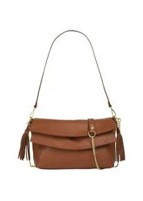 Umhängetasche Samantha Look Gr. B/H/T: 33cm x 20cm x 6cm onesize, braun (cognac) Damen Taschen echt Leder, Made in Italy