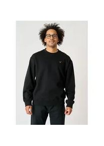 Sweatshirt Cleptomanicx "Ligull Boxy" Gr. XL, schwarz Herren Sweatshirts mit kleiner Möwenstickerei