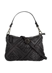 Umhängetasche Samantha Look Gr. B/H/T: 24cm x 22cm x 5cm onesize, schwarz Damen Taschen Handtasche echt Leder, Made in Italy