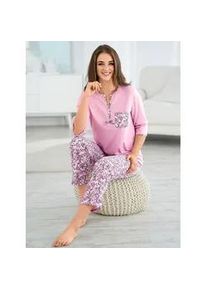 wäschepur Schlafanzug WÄSCHEPUR Gr. 44/46, rosa (rosé, grau, bedruckt) Damen Homewear-Sets