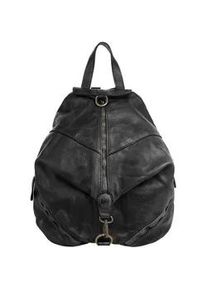 Cityrucksack Samantha Look Gr. B/H/T: 35cm x 33cm x 7cm, schwarz Rucksäcke echt Leder, Made in Italy