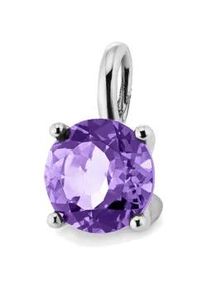 Ketten-Anhänger OROLINO "585 Gold mit echtem Amethyst 7mm" Schmuckanhänger Gr. ONE-SIZE, Gold, 0,6 g, weiß (weiß, lila) Damen