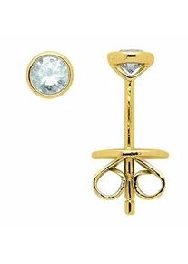 Paar Ohrhänger ADELIA ́S "585 Gold Ohrringe Ohrstecker Ø 3,8 mm" Gr. Damen, 0,2 ct VVS = sehr sehr kleine Einschlüsse, Gelbgold 585, goldfarben (gold) Damen mit Diamant Brillant Goldschmuck für