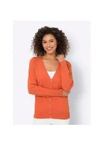 Strickjacke Heine Gr. 46, orange Damen Strickjacken