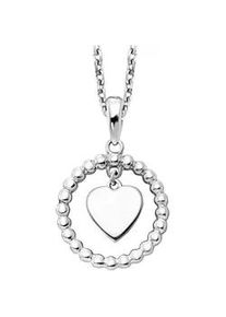 Kette mit Anhänger JULIE JULSEN "925/- Sterling Silber rhodiniert Moving Heart" Halsketten Gr. 41cm, Silber 925 (Sterlingsilber), L: 41cm, silberfarben (silber) Damen