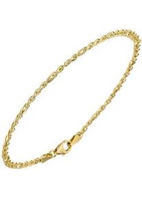 Goldarmband Jobo Armbänder Gr. Gelbgold 585, gelb (gelbgold 585) Damen Zwillings-Panzerarmband 585 Gold 19 cm