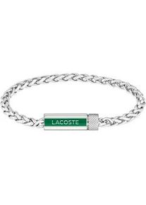 Armband Lacoste "SPELT, 2040337, 2040338, 2040339" Armbänder Gr. Edelstahl, grün (edelstahlfarben, grün) Herren mit Emaille