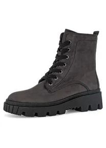 Schnürboots Gabor Gr. 38,5, grau (dunkelgrau) Damen Schuhe Plateau, Schnürstiefelette, Chunky Boots mit Innenreißverschluss