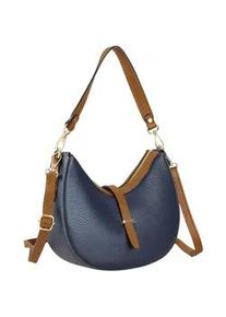 Schultertasche "OceanDrop", Damen, Gr. B/H/T: 25cm x 18cm x 9cm onesize, blau, Leder, Collezione Alessandro, Taschen Schultertasche, aus Leder, Made in Italy