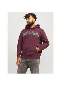 Jack & Jones PlusSize Hoodie JACK & JONES PLUSSIZE "JJECALEB VARSITY SWEAT HOOD NOOS PLS" Gr. 5XL, rot (vineyard wine) Herren Sweatshirts