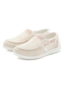 Vivance Sneaker beige Gr. 36 für Damen. Mit Ziernähte