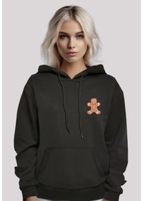 F4NT4STIC Damen Kapuzenpullover "Weihnachten Lebkuchen Männchen", schwarz, casual, Gr. XL, Obermaterial: 65% Baumwolle, 35% Polyester, Pullover,