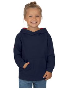 TRIGEMA Kinder Sweatshirt "TRIGEMA Kapuzenpullover mit Kängurutasche", blau, Basic, Gr. 140, 70% Baumwolle, 30% Polyester, Sweatshirts