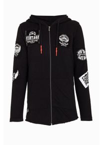 Cipo & Baxx CIPO & BAXX Herren Sweatjacke "Sweatjacke", schwarz, Basic, Gr. S, unifarben, 100% Baumwolle, Sweatjacken, mit coolen Stickereien, CL-240