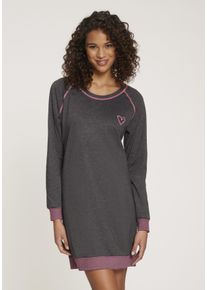 Vivance Dreams Damen Nachthemd, Gr. 36, grau, Single Jersey, Obermaterial: 60% Baumwolle, 40% Polyester, modisch, Kleider, mit dekorativen