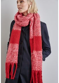 Street One Damen Halstuch, rot, casual, gestreift, Stoff, 100% Polyester, Modetücher, kuschelig