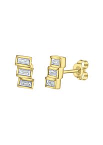 Vivance Damen Paar Ohrstecker "925-Sterling Silber vergoldet Zirkonia", ONE-SIZE, Silber 925 (Sterlingsilber), gelb, Silber 925 (Sterlingsilber),