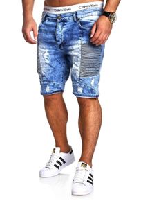 behype Herren Shorts "BENSOS", blau, casual, Gr. 30, 97% Baumwolle, 3% Elasthan, Hosen, im 5-Pocket-Stil