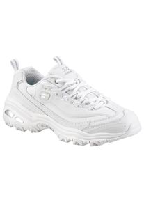 Skechers Damen Sneaker "D ́Lites-Fresh Start", Gr. 35, silber, Leder, Textil, Synthetik, sportlich, Schuhe, Freizeitschuh, Halbschuh, Schnürschuh mit