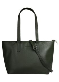 Bruno Banani Damen Shopper, grün, Leder, unifarben, leicht glänzend, Taschen, echt Leder