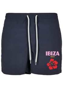 MisterTee Herren Badeshorts "MisterTee Herren Ibiza Beach Swimshorts", blau, Gr. L, 100% Polyamid, Badehosen