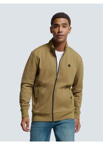 NO EXCESS Herren Sweater "NO EXCESS Weste mit Twill-Jacquard und Reißverschluss", grün, Gr. XL, 87% Baumwolle, 11% polyester, 2% Elasthan, Sweatshirts