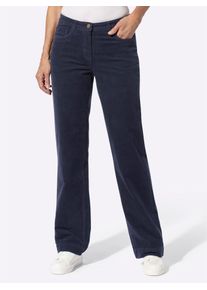 Inspirationen Damen Cordhose, blau, Gr. 36, unifarben, 98% Baumwolle, 2% Elasthan, Hosen