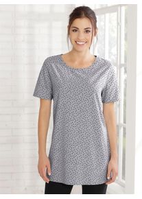 Damen Longshirt "Longshirt", schwarz, Gr. 56, gemustert, gepunktet, meliert, 100% Baumwolle, 10% Viskose, 90% Baumwolle, Shirts