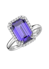 Damen Silberring "in blau, fuchsia oder lila, Zirkonia weiß, Silber 925", 56, Silber 925 (Sterlingsilber), lila, Giorgio Martello MILANO, Silber 925