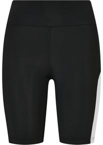 Urban Classics Damen Radlerhose "Urban Classics Damen Ladies Color Block Cycle Shorts", schwarz-weiß, Gr. L, unifarben, 80% Polyimid, 20% Elasthan,