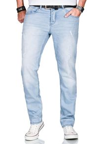 Herren Slim-fit-Jeans "ASCatania", blau, Basic, Gr. 30, Alessandro Salvarini, Destroyed-Effekte, leichte Abriebeffekte, Denim/Jeans, 98% Baumwolle 2%