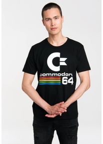 logoshirt Herren T-Shirt "Commodore C64 Logo", schwarz, sportlich, Gr. XXL, bedruckt, 100% Baumwolle, Shirts, mit C64-Print