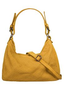 Samantha Look Damen Shopper, gelb, Leder, Taschen, echt Leder, Made in Italy