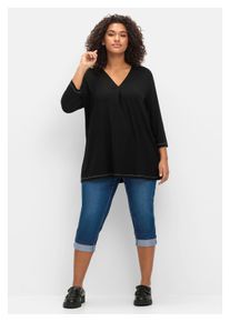 sheego Damen Stretch-Jeans "Große Größen", blau, casual, Gr. 52, unifarben, Obermaterial: 75% Baumwolle, 24% Polyester, 1% Elasthan, Jeans, mit