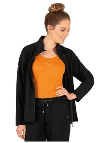 TRIGEMA Damen Sweatjacke "TRIGEMA Jacke mit funkelnden Strass-Steinen", schwarz, casual, Gr. L, 55% Polyester, 45% Baumwolle, Sweatjacken