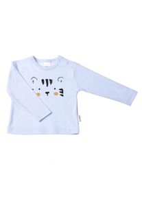 Liliput Jungen Langarmshirt "Tiger", blau, casual, Gr. 98, bedruckt, 100% Baumwolle, Shirts, mit Druckknöpfen auf der Schulter